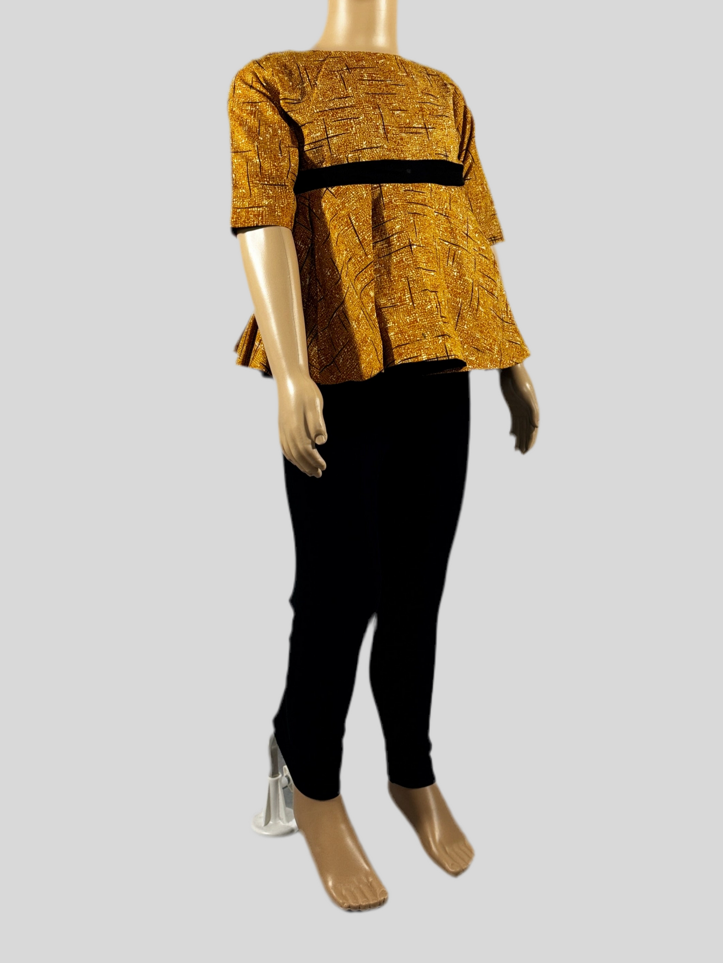 Stylish Mustard Print Girl Top