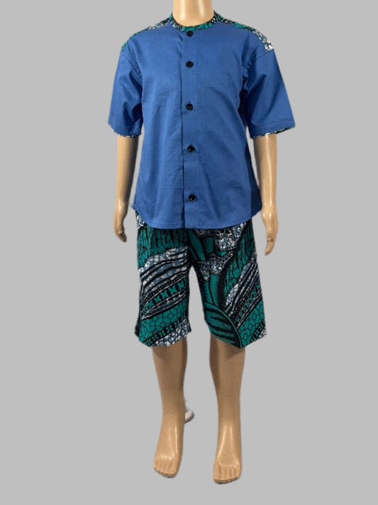 Teal Harmony Boy Shirt and Short set