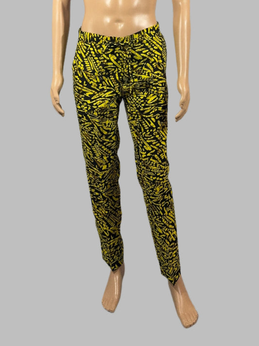 Vibrant Yellow and Black Matching Pants for Men