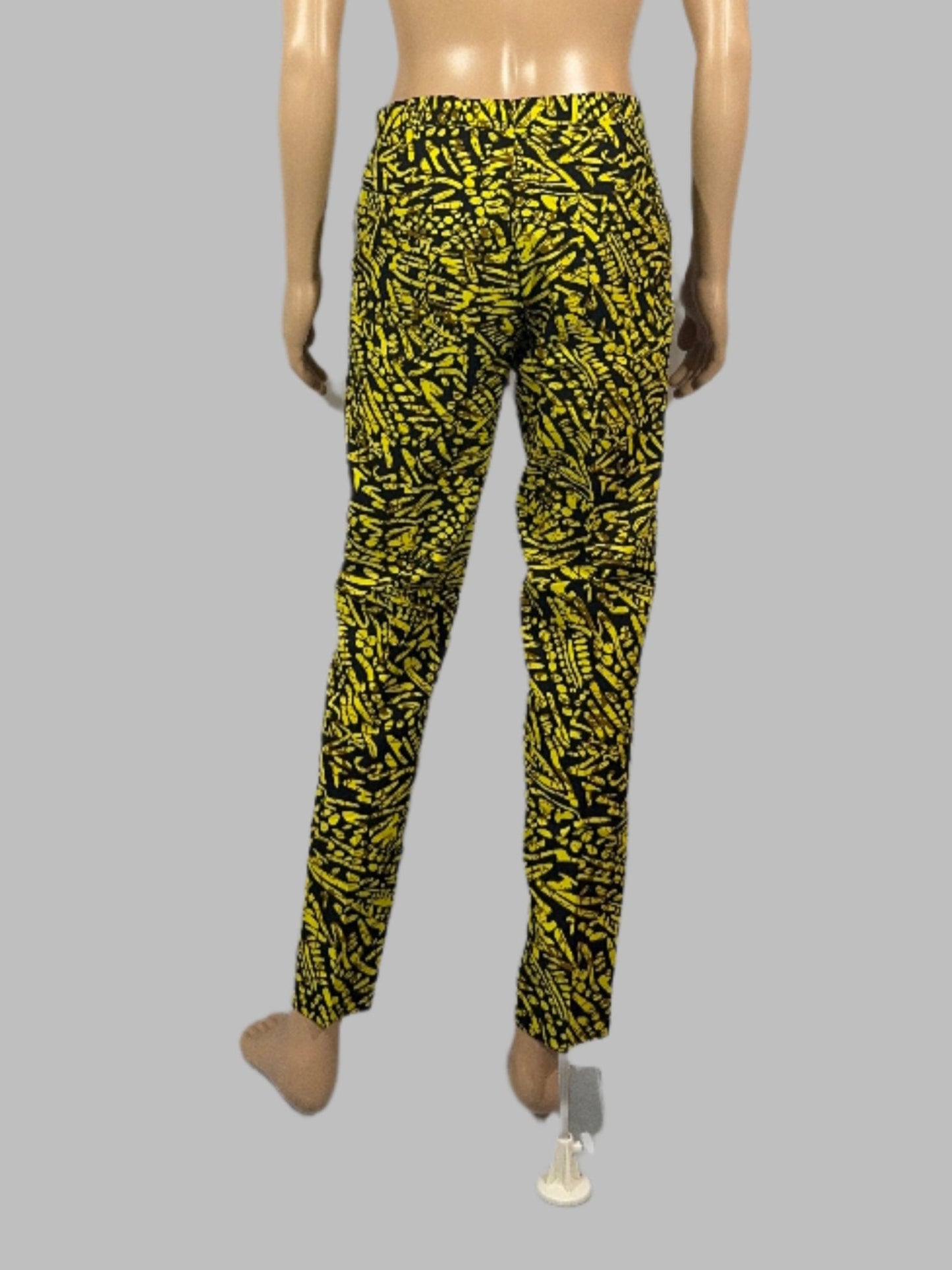 Vibrant Yellow and Black Matching Pants for Men