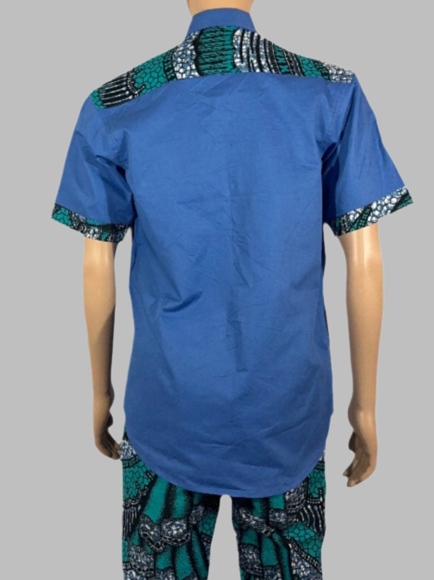 Teal Harmony Blue Short-sleeve Shirt for Men