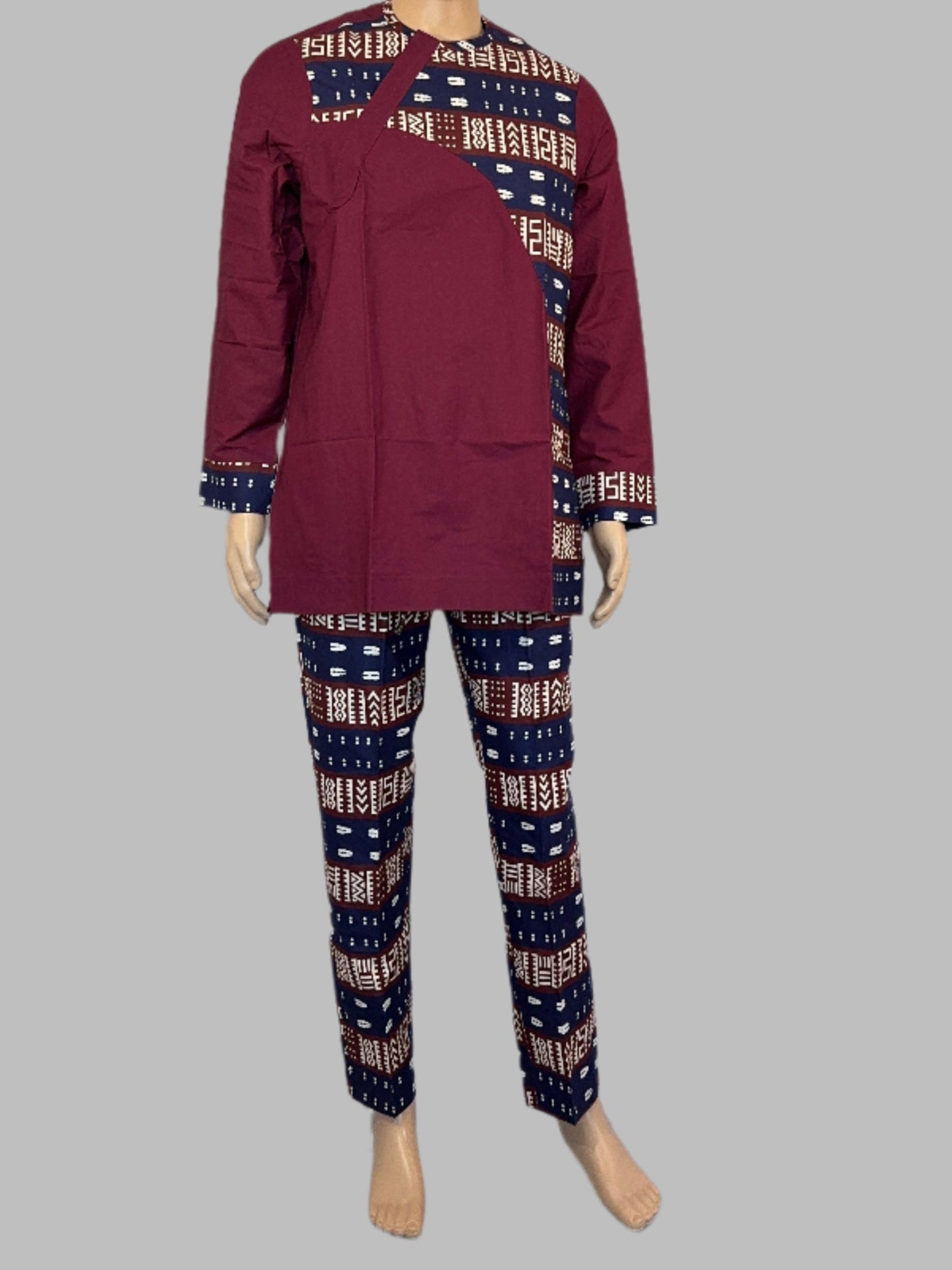 Tribal Grace Maroon Shirt for Men