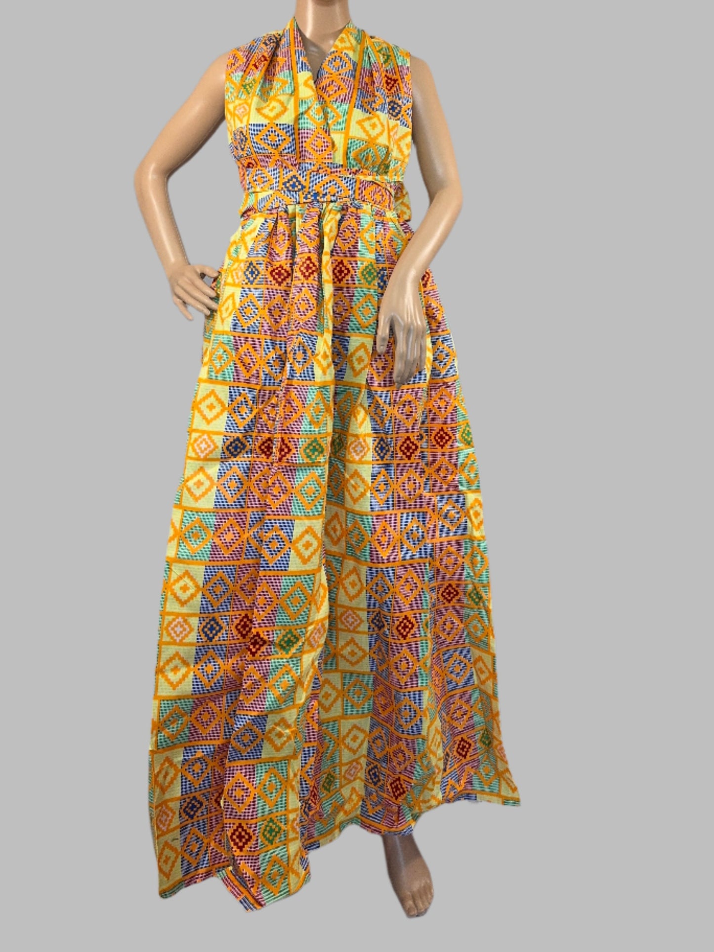 Radiant Tribal Elegance Maxi Dress for Ladies