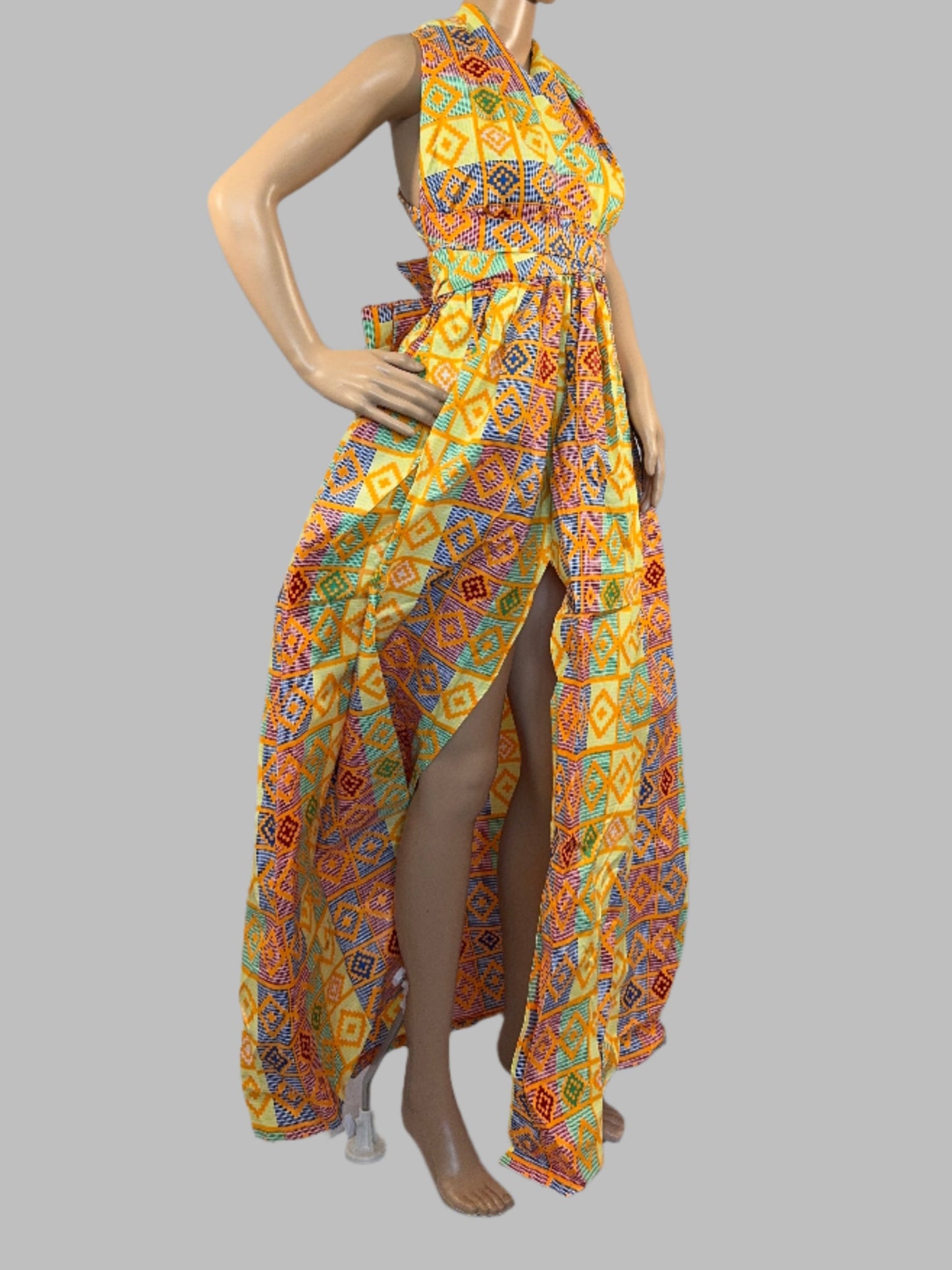 Radiant Tribal Elegance Maxi Dress for Ladies