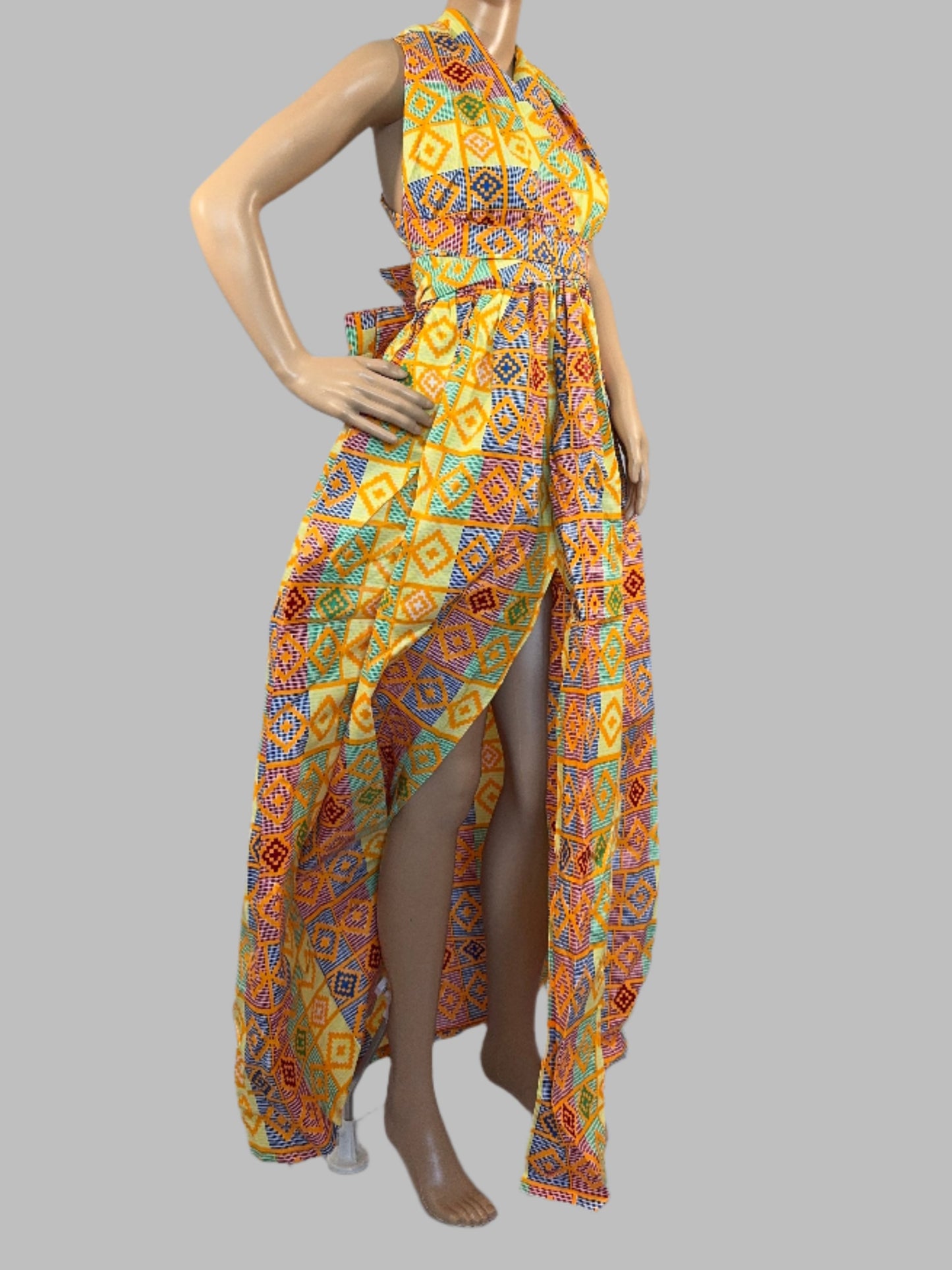 Radiant Tribal Elegance Maxi Dress for Ladies